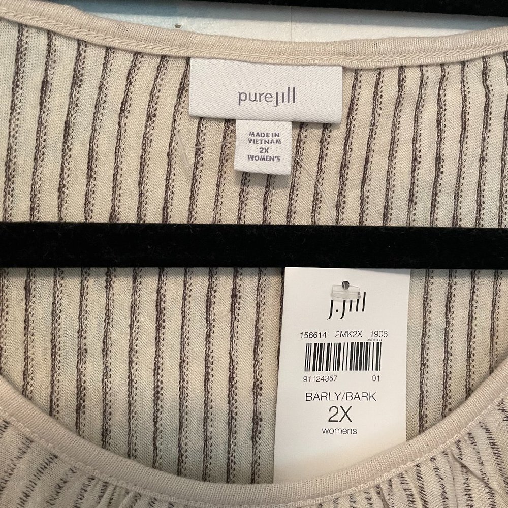 NWT J Jill Women's Sized 2X Linen / Modal Scoop-Round Neck Tunic Top - Picture 2 of 8
